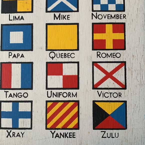 RARE FIND Icao Phonetic Alphabet Wood Cutting Board Plaque - Picture 3 of 10